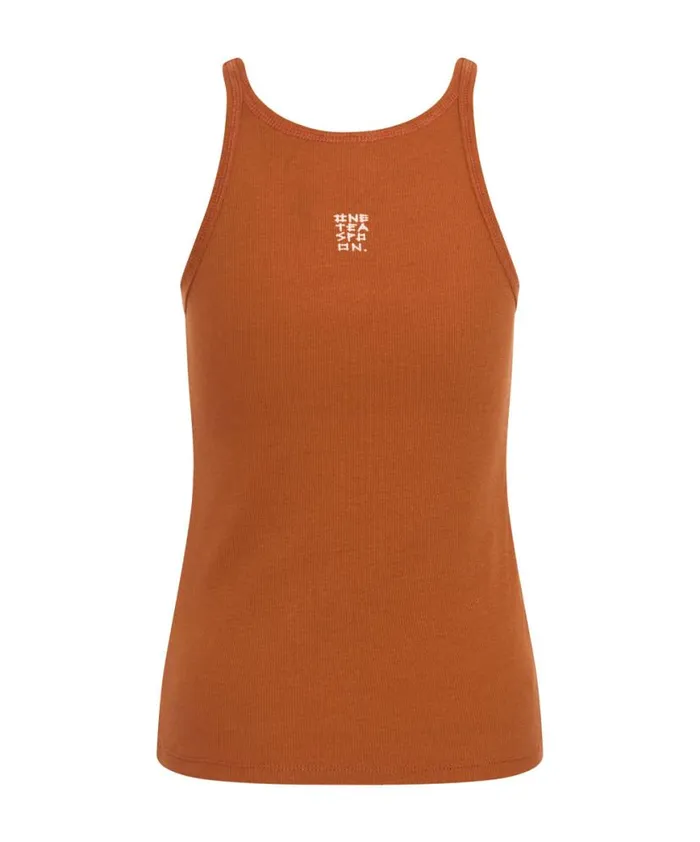 Women One Teaspoon Tees and Tanks BURNT ORANGE RIBBED TANK TOP Women One Teaspoon Tees and Tanks BURNT ORANGE RIBBED TANK TOP