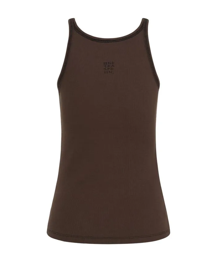 Women One Teaspoon Tees and Tanks COCOA RIBBED TANK TOP Women One Teaspoon Tees and Tanks COCOA RIBBED TANK TOP