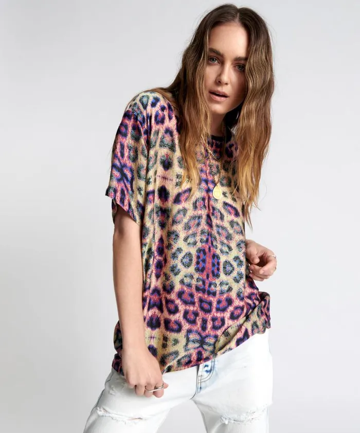 Women One Teaspoon Tees and Tanks COLLISION SATIN TEE