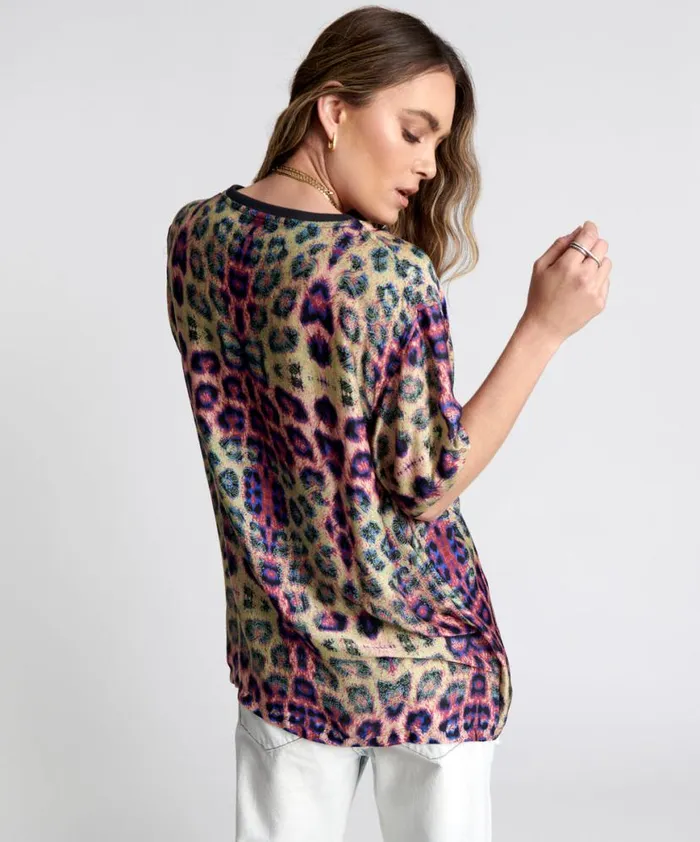 Women One Teaspoon Tees and Tanks COLLISION SATIN TEE Women One Teaspoon Tees and Tanks COLLISION SATIN TEE