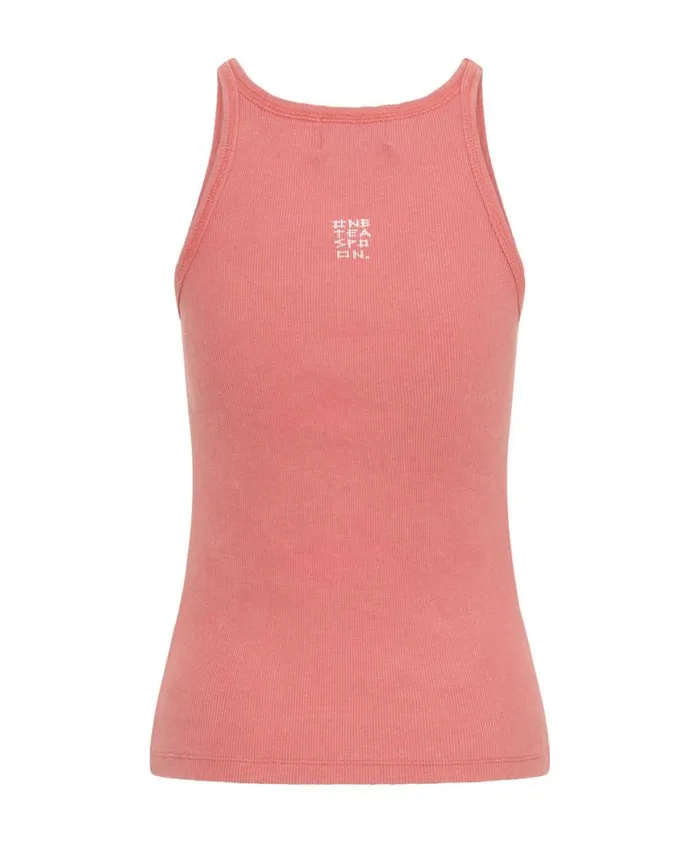 Women One Teaspoon Tees and Tanks CORAL ONE TEASPOON RIB SINGLET Women One Teaspoon Tees and Tanks CORAL ONE TEASPOON RIB SINGLET