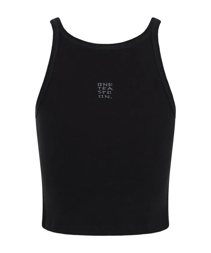 Women One Teaspoon Tees and Tanks CROPPED BOWER BIRD RIBBED TANK TOP BLACK Women One Teaspoon Tees and Tanks CROPPED BOWER BIRD RIBBED TANK TOP BLACK