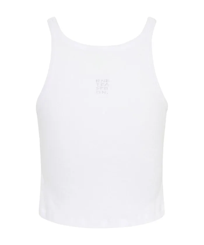 Women One Teaspoon Tees and Tanks CROPPED BOWER BIRD RIBBED TANK TOP WHITE Women One Teaspoon Tees and Tanks CROPPED BOWER BIRD RIBBED TANK TOP WHITE