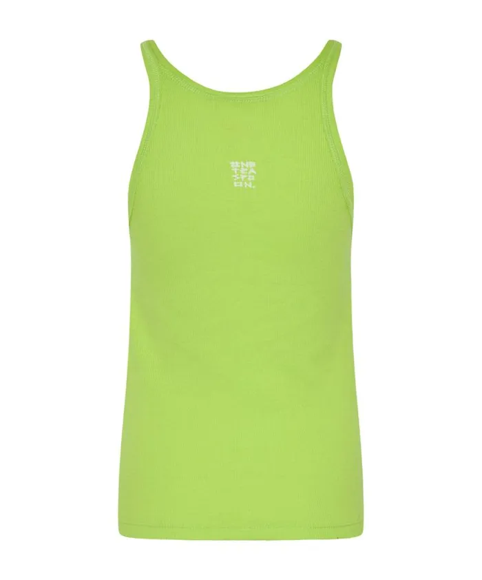 Women One Teaspoon Tees and Tanks CYBER LIME ONE TEASPOON LOGO SINGLET Women One Teaspoon Tees and Tanks CYBER LIME ONE TEASPOON LOGO SINGLET