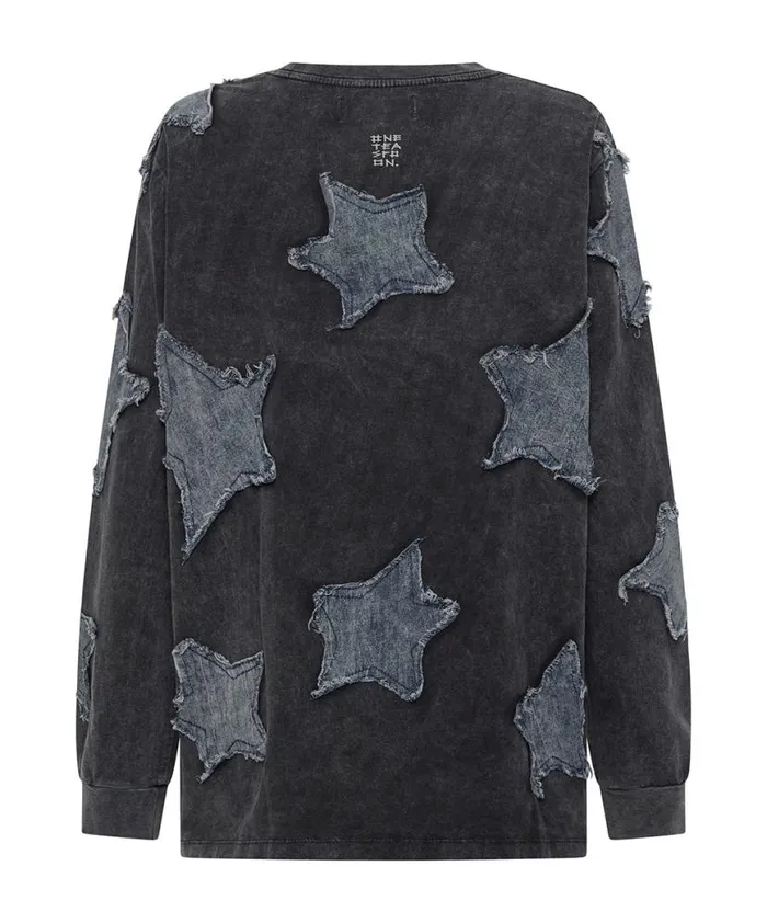 Women One Teaspoon Tees and Tanks DENIM STAR BOYFRIEND LONGSLEEVE TEE Women One Teaspoon Tees and Tanks DENIM STAR BOYFRIEND LONGSLEEVE TEE