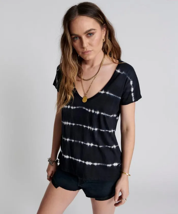Women One Teaspoon Tees and Tanks ECLIPSE HAND DYED ORGANIC SCOOP NECK TEE Women One Teaspoon Tees and Tanks ECLIPSE HAND DYED ORGANIC SCOOP NECK TEE