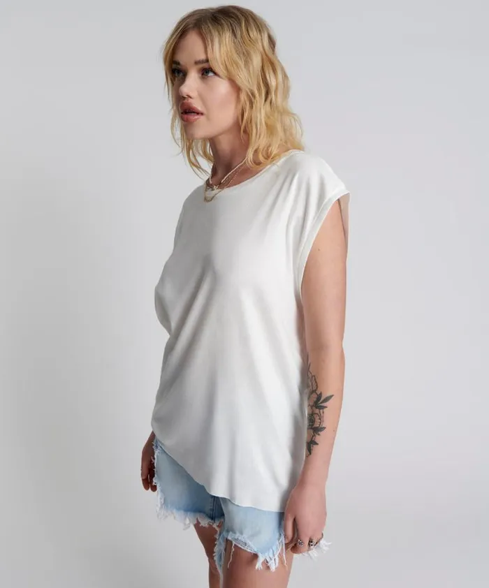 Women One Teaspoon Tees and Tanks FRESH WHITE BAMBOO LOGO UNISEX TANK Women One Teaspoon Tees and Tanks FRESH WHITE BAMBOO LOGO UNISEX TANK