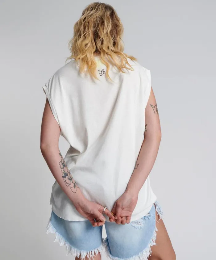 Women One Teaspoon Tees and Tanks FRESH WHITE BAMBOO LOGO UNISEX TANK Women One Teaspoon Tees and Tanks FRESH WHITE BAMBOO LOGO UNISEX TANK