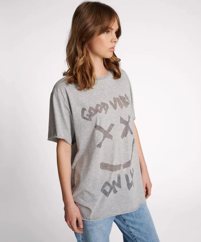 Women One Teaspoon Tees and Tanks GOOD VIBES ONLY OVERSIZED TEE Women One Teaspoon Tees and Tanks GOOD VIBES ONLY OVERSIZED TEE