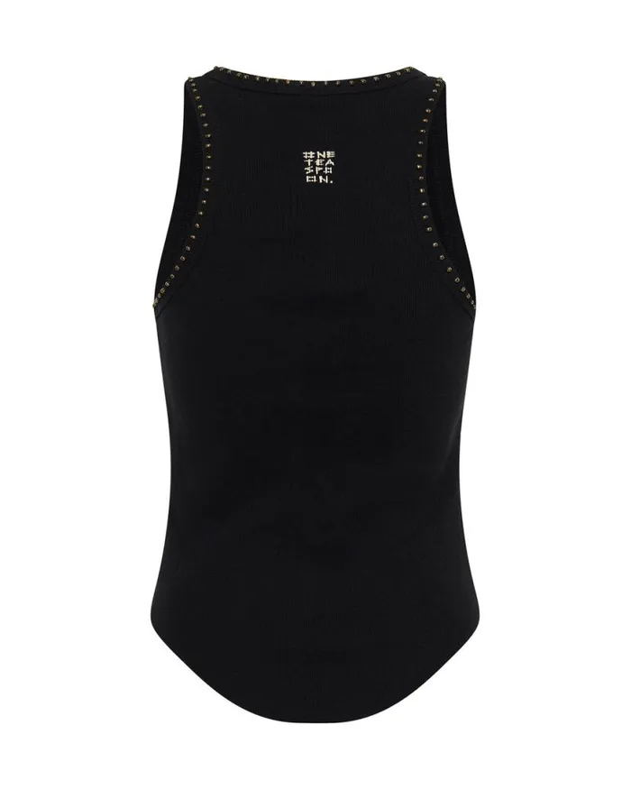 Women One Teaspoon Tees and Tanks HAND BEADED RAMONE TANK Women One Teaspoon Tees and Tanks HAND BEADED RAMONE TANK