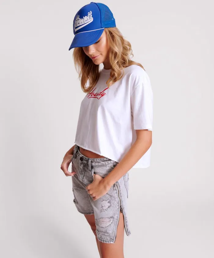 Women One Teaspoon Tees and Tanks HOWDY BOXY CROP TEE Women One Teaspoon Tees and Tanks HOWDY BOXY CROP TEE