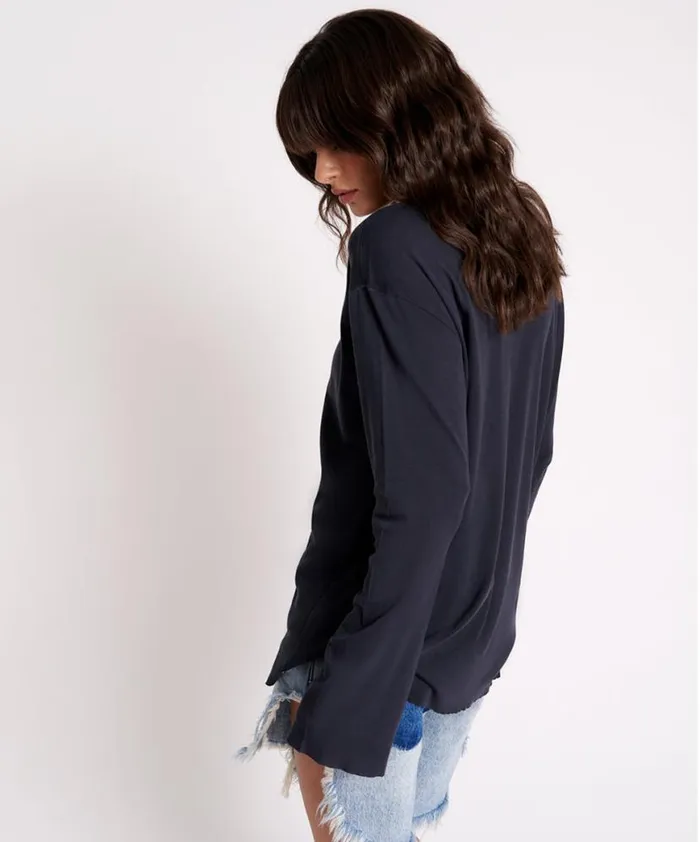 Women One Teaspoon Tees and Tanks JAGGER BOYFRIEND LONG SLEEVE TEE Women One Teaspoon Tees and Tanks JAGGER BOYFRIEND LONG SLEEVE TEE