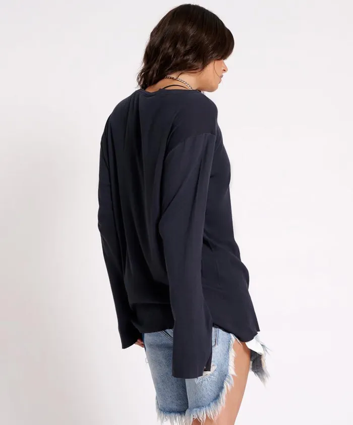 Women One Teaspoon Tees and Tanks JAGGER BOYFRIEND LONG SLEEVE TEE Women One Teaspoon Tees and Tanks JAGGER BOYFRIEND LONG SLEEVE TEE