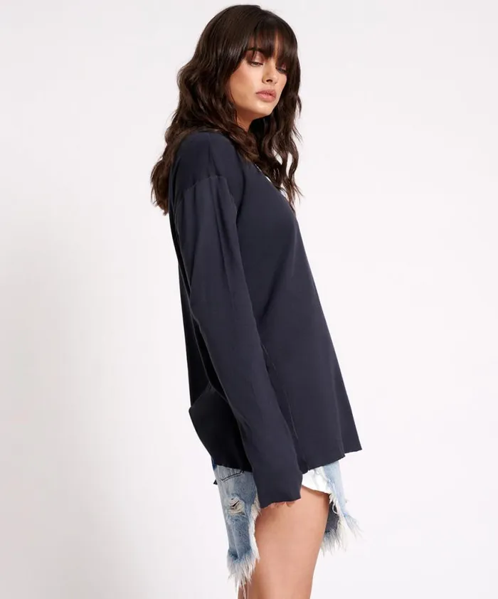 Women One Teaspoon Tees and Tanks JAGGER BOYFRIEND LONG SLEEVE TEE Women One Teaspoon Tees and Tanks JAGGER BOYFRIEND LONG SLEEVE TEE