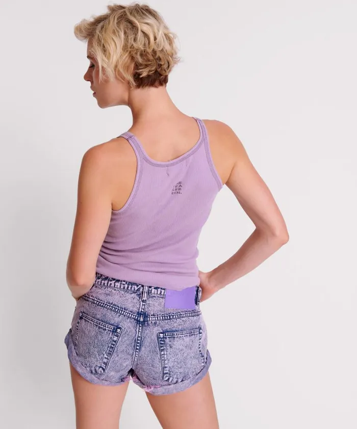 Women One Teaspoon Tees and Tanks LAVENDER FROST ONE TEASPOON RIB SINGLET Women One Teaspoon Tees and Tanks LAVENDER FROST ONE TEASPOON RIB SINGLET