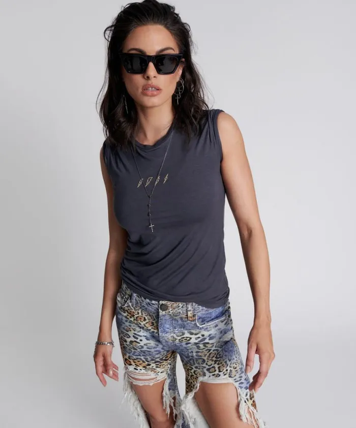 Women One Teaspoon Tees and Tanks LIGHTNING BOLT FITTED TEE Women One Teaspoon Tees and Tanks LIGHTNING BOLT FITTED TEE