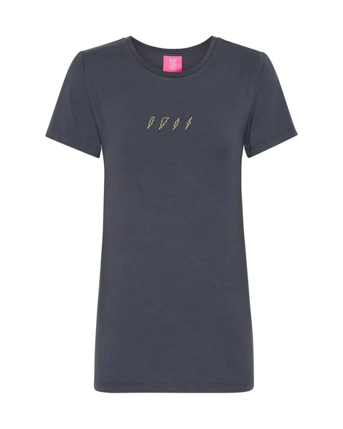 Women One Teaspoon Tees and Tanks LIGHTNING BOLT FITTED TEE Women One Teaspoon Tees and Tanks LIGHTNING BOLT FITTED TEE