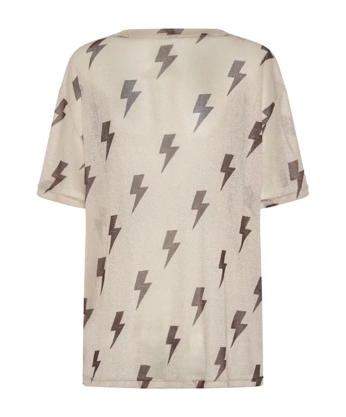 Women One Teaspoon Tees and Tanks LIGHTNING STRIKES MESH TEE SHIRT Women One Teaspoon Tees and Tanks LIGHTNING STRIKES MESH TEE SHIRT