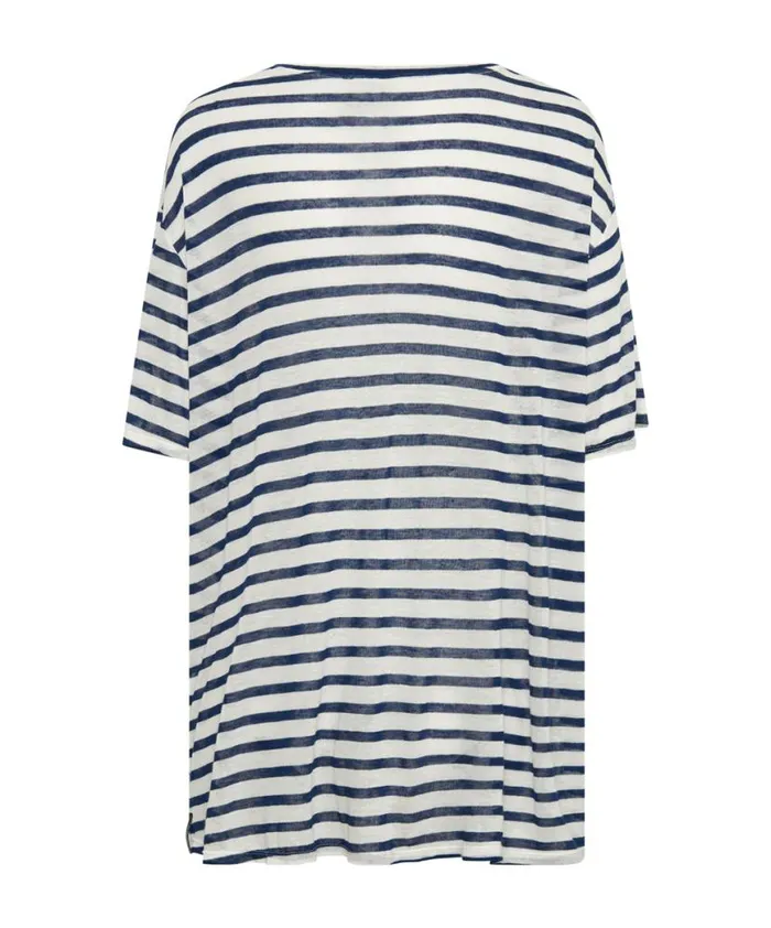 Women One Teaspoon Tees and Tanks LINEN STRIPE BOYFRIEND TEE Women One Teaspoon Tees and Tanks LINEN STRIPE BOYFRIEND TEE