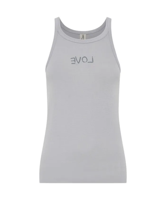 Women One Teaspoon Tees and Tanks LOVE RIB SINGLET DOVE GREY Women One Teaspoon Tees and Tanks LOVE RIB SINGLET DOVE GREY