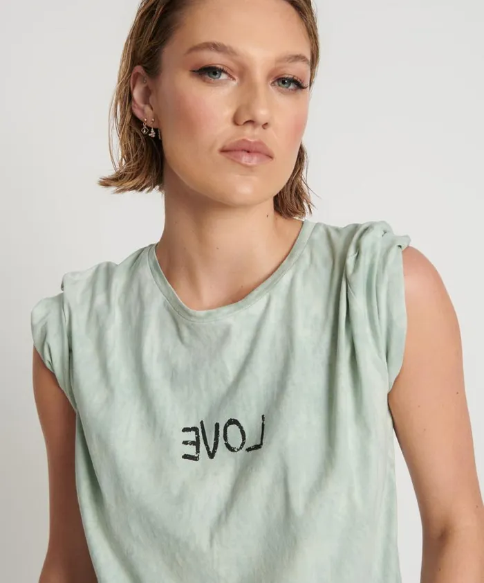 Women One Teaspoon Tees and Tanks LOVE STAINED CREW TEE Women One Teaspoon Tees and Tanks LOVE STAINED CREW TEE