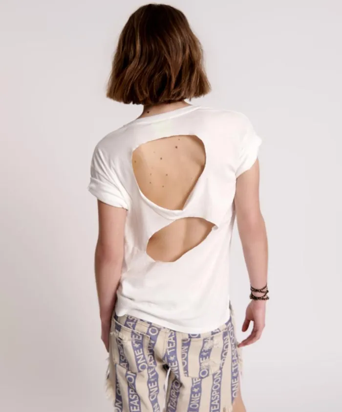 Women One Teaspoon Tees and Tanks LUCKY 8 FINE RIB BOYFRIEND TEE Women One Teaspoon Tees and Tanks LUCKY 8 FINE RIB BOYFRIEND TEE
