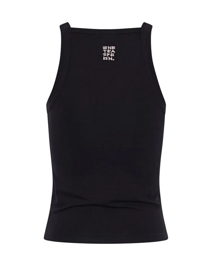 Women One Teaspoon Tees and Tanks MIAMI BAMBOO LOGO TANK BLACK Women One Teaspoon Tees and Tanks MIAMI BAMBOO LOGO TANK BLACK