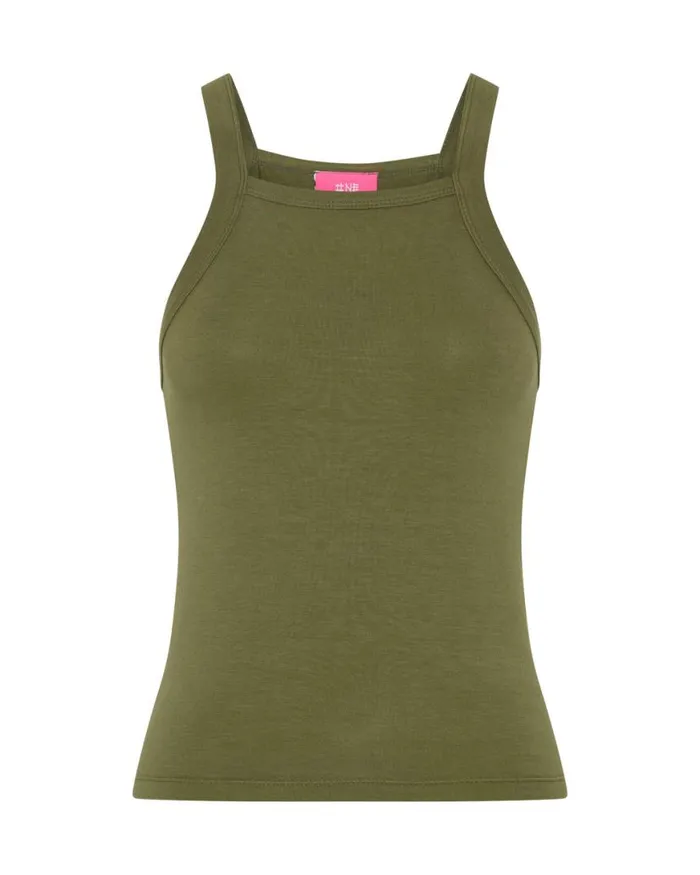 Women One Teaspoon Tees and Tanks MIAMI BAMBOO LOGO TANK KHAKI Women One Teaspoon Tees and Tanks MIAMI BAMBOO LOGO TANK KHAKI