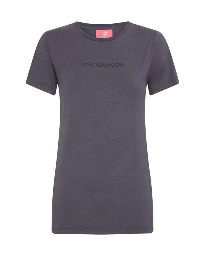 Women One Teaspoon Tees and Tanks ONE TEASPOON FITTED LOGO TEE BLUE Women One Teaspoon Tees and Tanks ONE TEASPOON FITTED LOGO TEE BLUE