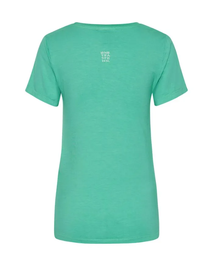 Women One Teaspoon Tees and Tanks ONE TEASPOON FITTED LOGO TEE GREEN Women One Teaspoon Tees and Tanks ONE TEASPOON FITTED LOGO TEE GREEN