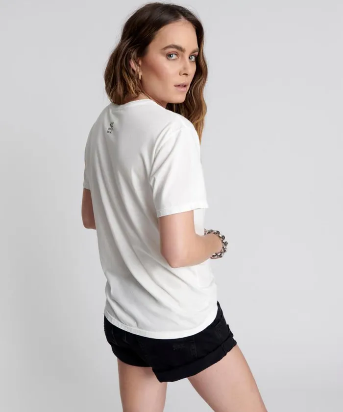 Women One Teaspoon Tees and Tanks ONE TEASPOON LOGO CREW NECK TEE WHITE Women One Teaspoon Tees and Tanks ONE TEASPOON LOGO CREW NECK TEE WHITE