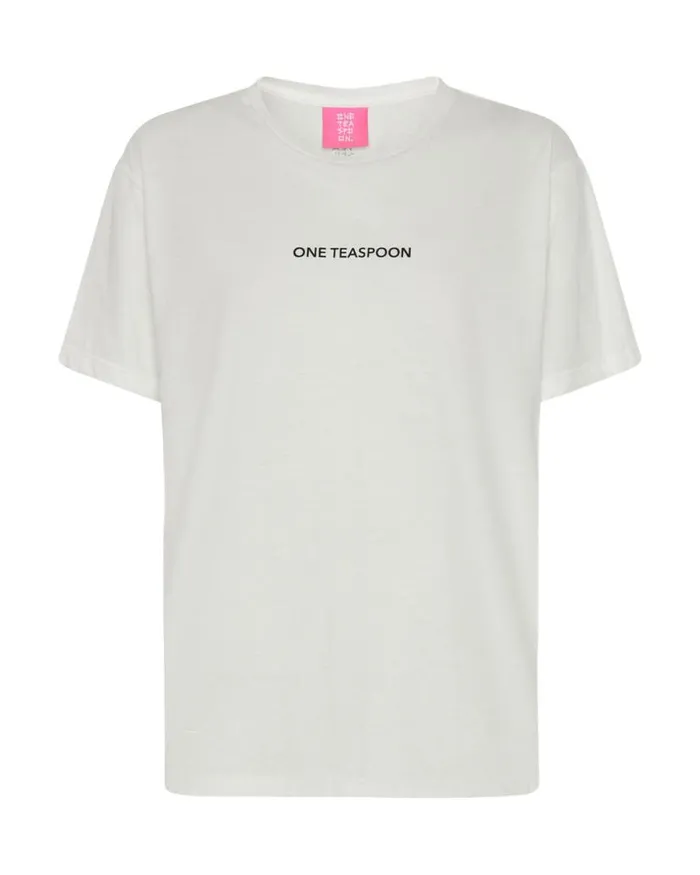 Women One Teaspoon Tees and Tanks ONE TEASPOON LOGO CREW NECK TEE WHITE Women One Teaspoon Tees and Tanks ONE TEASPOON LOGO CREW NECK TEE WHITE