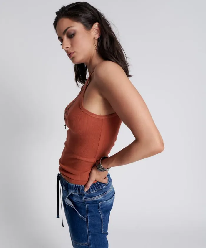 Women One Teaspoon Tees and Tanks ONE TEASPOON LOGO SINGLET Women One Teaspoon Tees and Tanks ONE TEASPOON LOGO SINGLET
