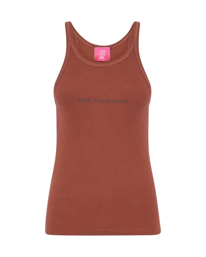 Women One Teaspoon Tees and Tanks ONE TEASPOON LOGO SINGLET Women One Teaspoon Tees and Tanks ONE TEASPOON LOGO SINGLET