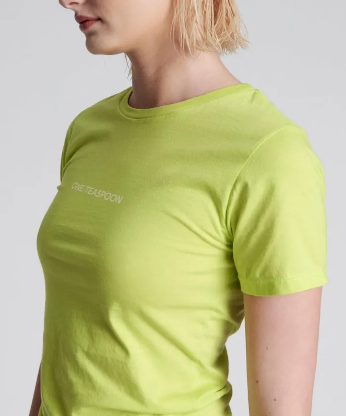 Women One Teaspoon Tees and Tanks ONE TEASPOON ORGANIC FITTED LOGO TEE YELLOW Women One Teaspoon Tees and Tanks ONE TEASPOON ORGANIC FITTED LOGO TEE YELLOW