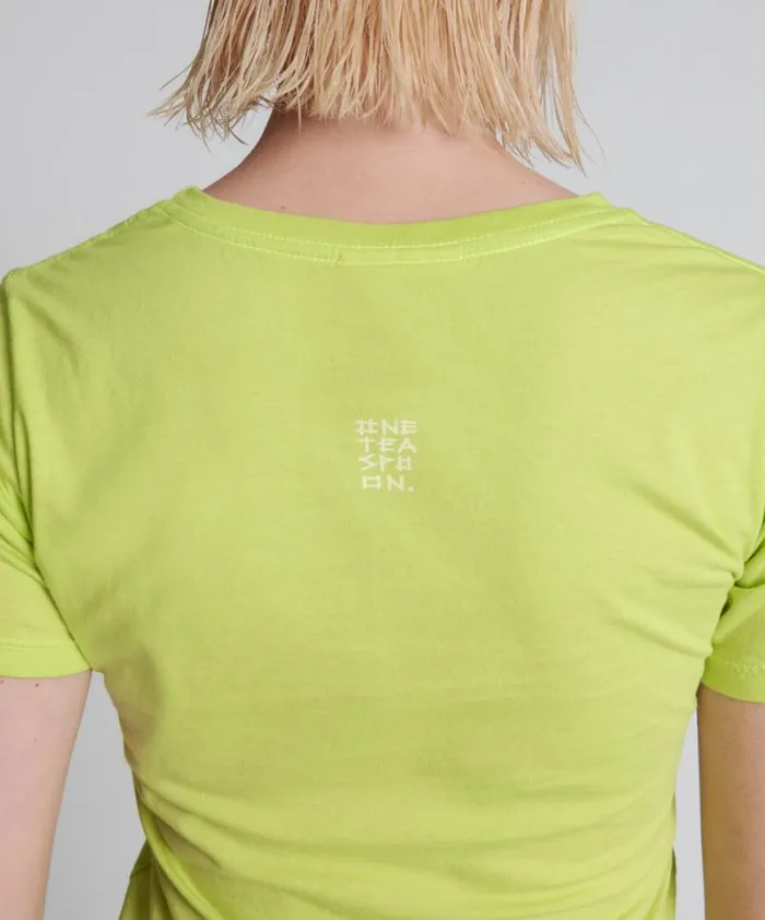 Women One Teaspoon Tees and Tanks ONE TEASPOON ORGANIC FITTED LOGO TEE YELLOW Women One Teaspoon Tees and Tanks ONE TEASPOON ORGANIC FITTED LOGO TEE YELLOW