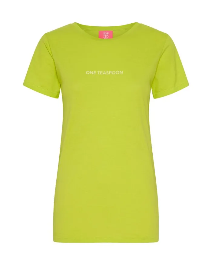 Women One Teaspoon Tees and Tanks ONE TEASPOON ORGANIC FITTED LOGO TEE YELLOW Women One Teaspoon Tees and Tanks ONE TEASPOON ORGANIC FITTED LOGO TEE YELLOW