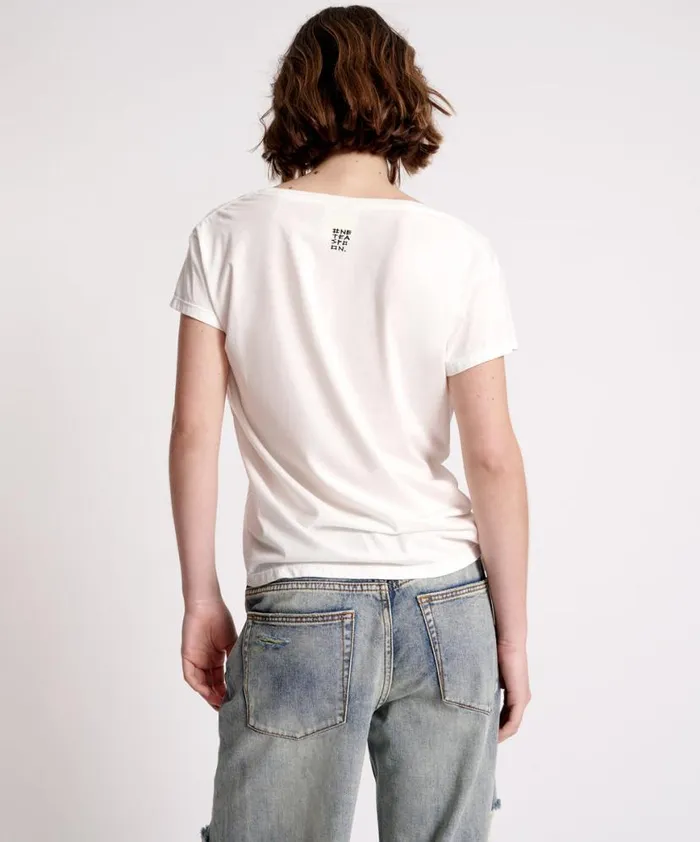 Women One Teaspoon Tees and Tanks ONE TEASPOON ORGANIC SCOOP NECK BASIC TEE WHITE Women One Teaspoon Tees and Tanks ONE TEASPOON ORGANIC SCOOP NECK BASIC TEE WHITE