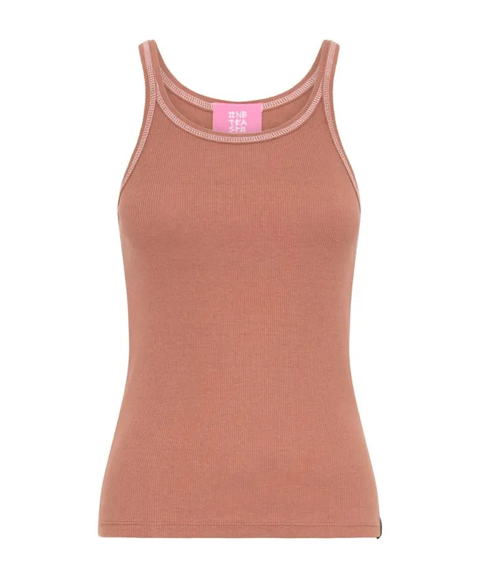 Women One Teaspoon Tees and Tanks ONE TEASPOON RIB SINGLET BROWN Women One Teaspoon Tees and Tanks ONE TEASPOON RIB SINGLET BROWN