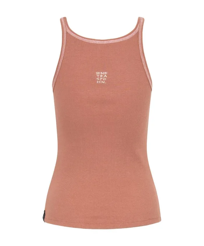 Women One Teaspoon Tees and Tanks ONE TEASPOON RIB SINGLET BROWN Women One Teaspoon Tees and Tanks ONE TEASPOON RIB SINGLET BROWN