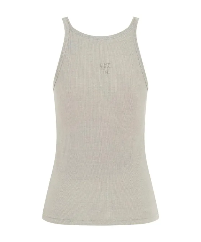 Women One Teaspoon Tees and Tanks ONE TEASPOON RIB SINGLET GREY Women One Teaspoon Tees and Tanks ONE TEASPOON RIB SINGLET GREY