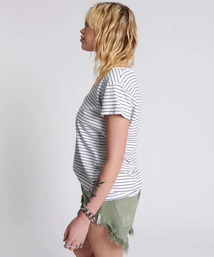 Women One Teaspoon Tees and Tanks ONE TEASPOON SCOOP NECK BASIC TEE MULTI Women One Teaspoon Tees and Tanks ONE TEASPOON SCOOP NECK BASIC TEE MULTI
