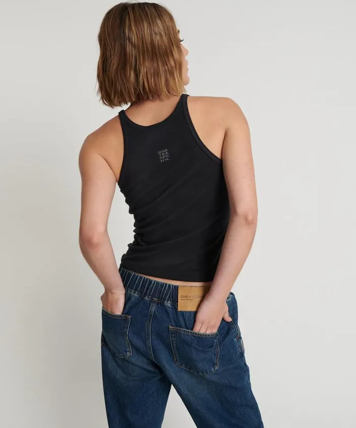 Women One Teaspoon Tees and Tanks ONETEASPOON FINE RIB SINGLET Women One Teaspoon Tees and Tanks ONETEASPOON FINE RIB SINGLET