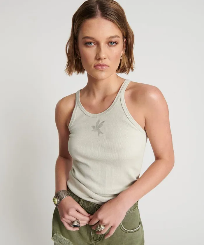 Women One Teaspoon Tees and Tanks ONETEASPOON RIB SINGLET