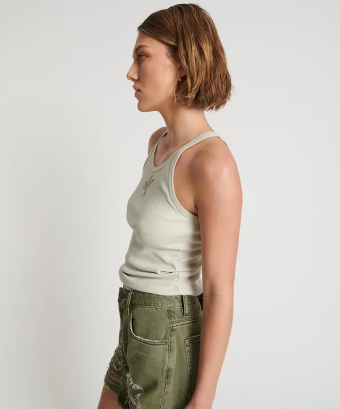 Women One Teaspoon Tees and Tanks ONETEASPOON RIB SINGLET Women One Teaspoon Tees and Tanks ONETEASPOON RIB SINGLET