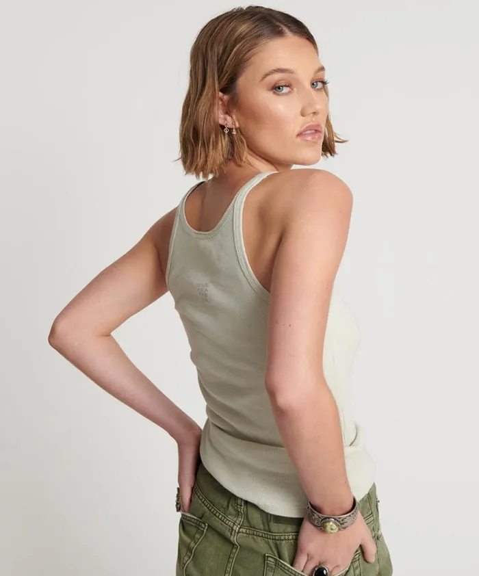 Women One Teaspoon Tees and Tanks ONETEASPOON RIB SINGLET Women One Teaspoon Tees and Tanks ONETEASPOON RIB SINGLET