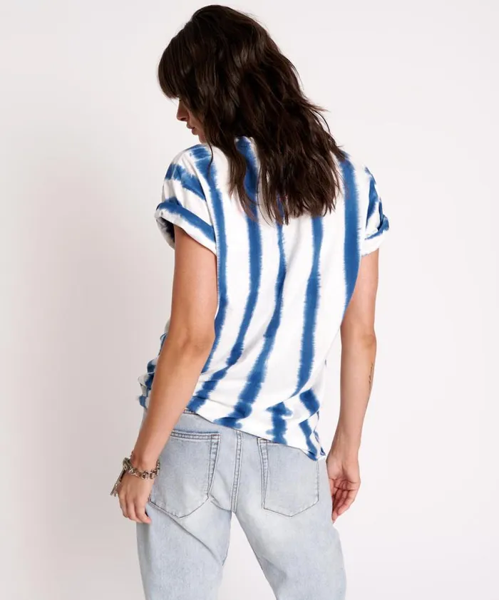 Women One Teaspoon Tees and Tanks ORGANIC HAND PAINTED STRIPE UNISEX TEE Women One Teaspoon Tees and Tanks ORGANIC HAND PAINTED STRIPE UNISEX TEE