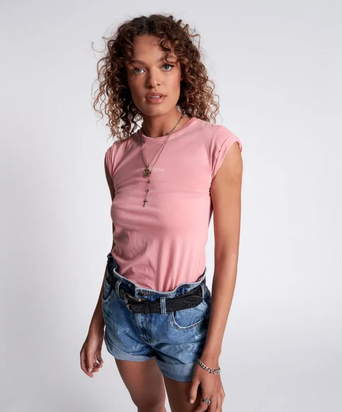Women One Teaspoon Tees and Tanks ORGANIC LOGO FITTED TEE Women One Teaspoon Tees and Tanks ORGANIC LOGO FITTED TEE