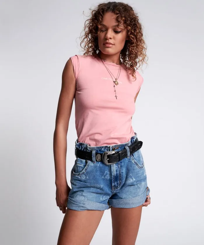 Women One Teaspoon Tees and Tanks ORGANIC LOGO FITTED TEE Women One Teaspoon Tees and Tanks ORGANIC LOGO FITTED TEE