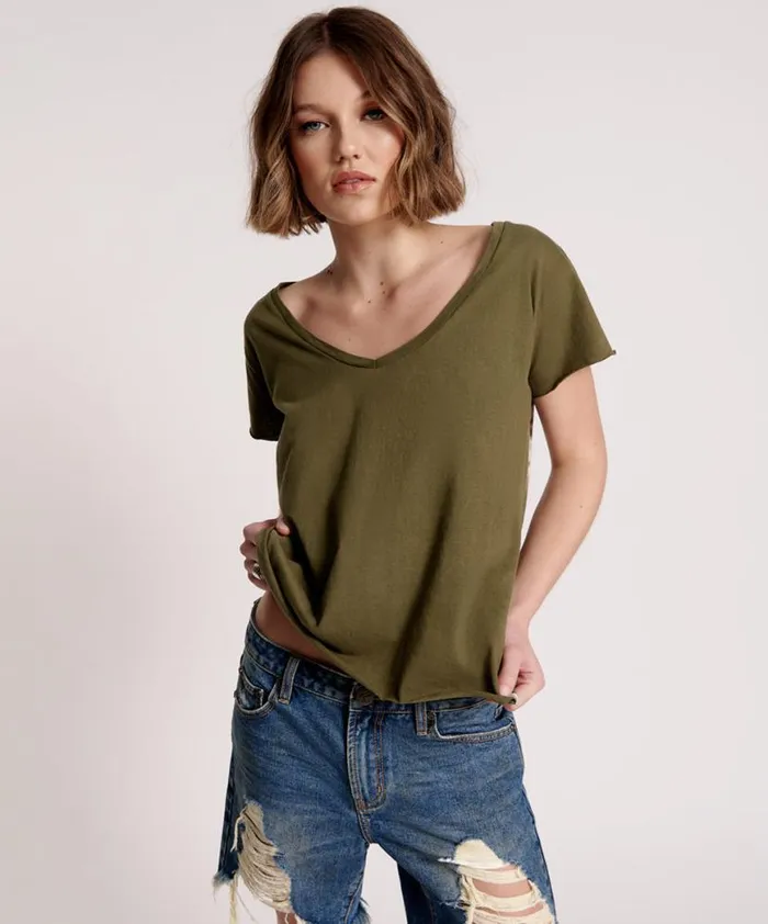 Women One Teaspoon Tees and Tanks ORGANIC PEACE SCOOP NECK TEE Women One Teaspoon Tees and Tanks ORGANIC PEACE SCOOP NECK TEE
